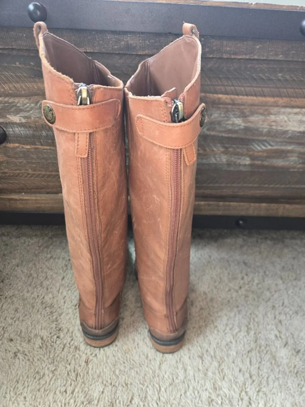 Sam Edelman Penny Leather Riding Boots Whiskey Brown Youth US Size 3/Womens 4.5